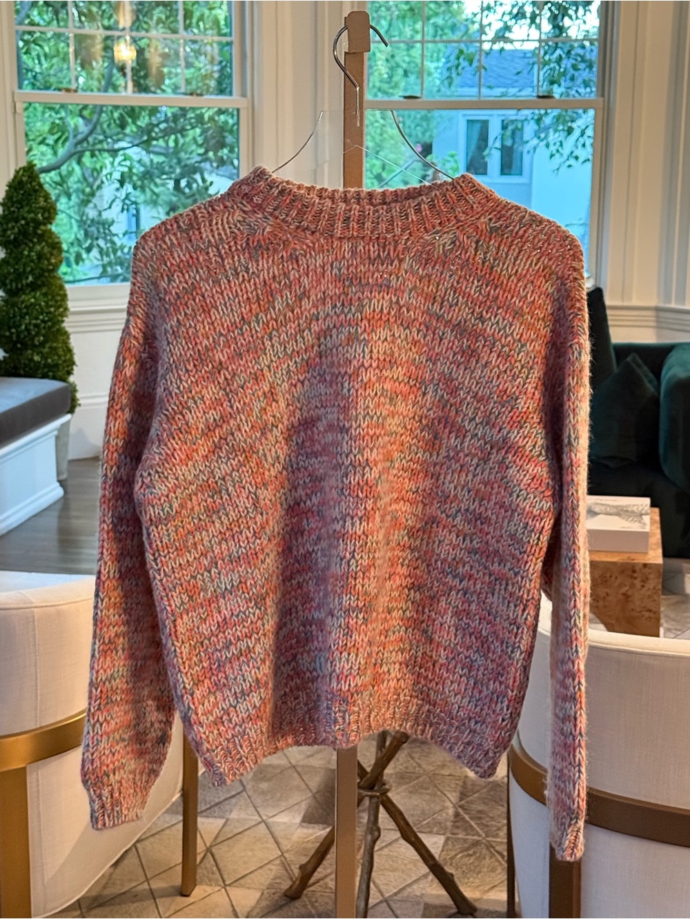 Velvet by Graham & Spencer Marled Pink Crewneck Sweater